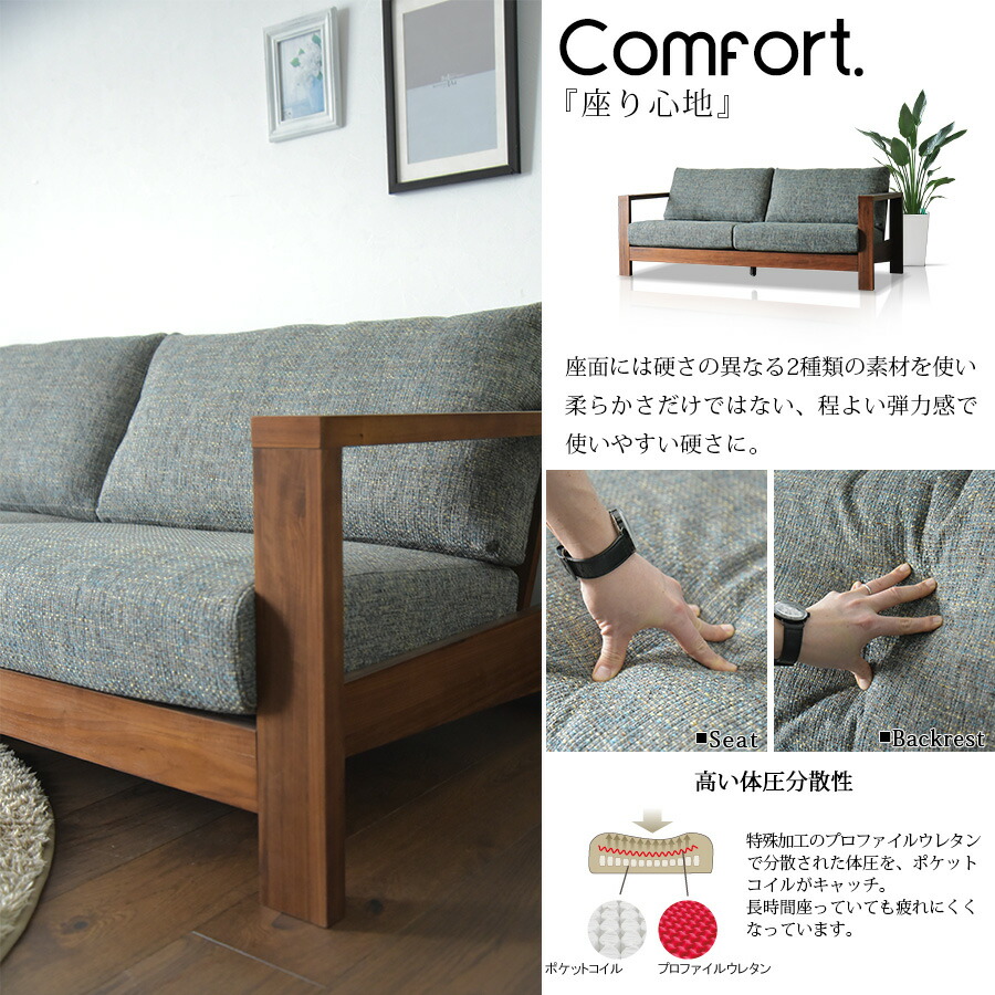 楽天市場】ソファ 2P 3P 2人掛け 3人掛け ソファー Sofa お洒落 アーム