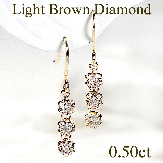楽天市場】K18YG【0.50ct】ダイヤモンド フックピアス【送料無料】人気