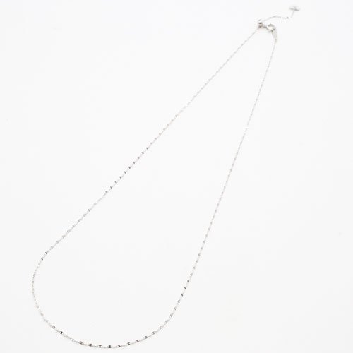 楽天市場】18金ホワイト きらきらネックレス（K18WG）45cm スライド