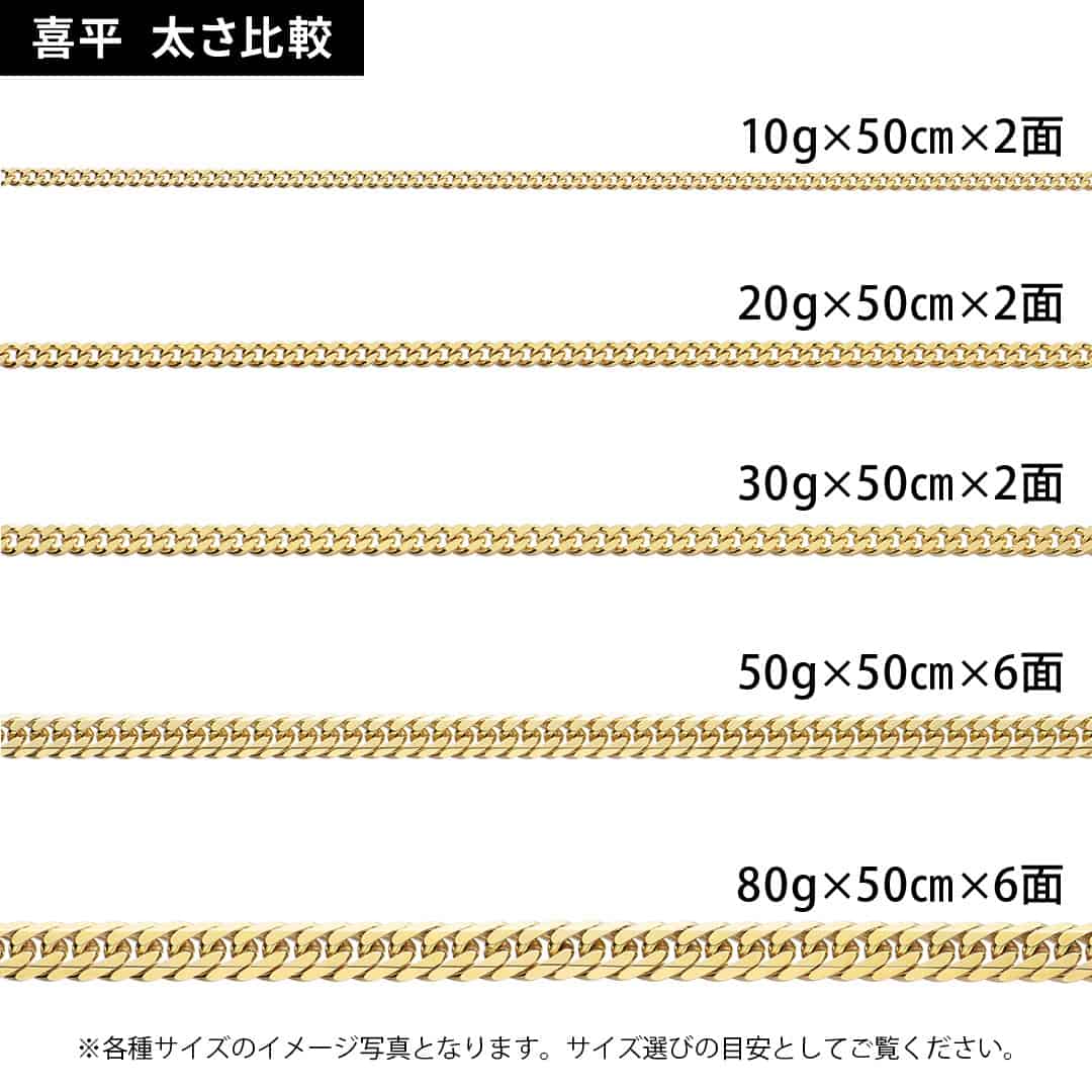 楽天市場】喜平 KIHEI K18 6面 ダブル 10g 50cm ネックレス 造幣局刻印