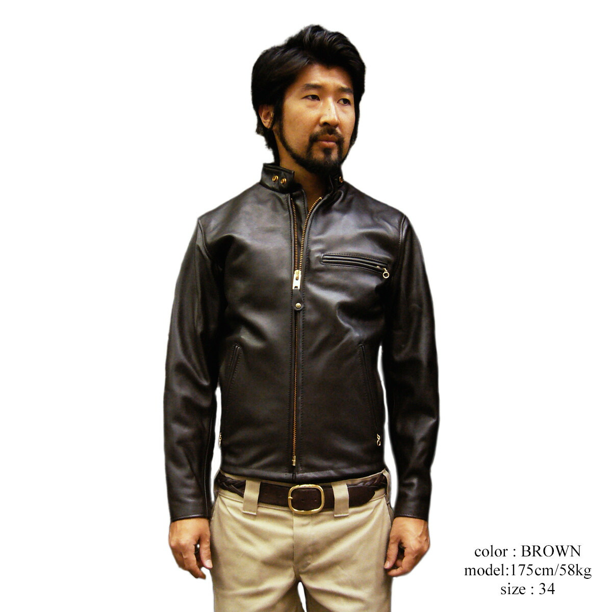 楽天市場】ショット SCHOTT 141 シングルライダース ブラウン BIG SIZE