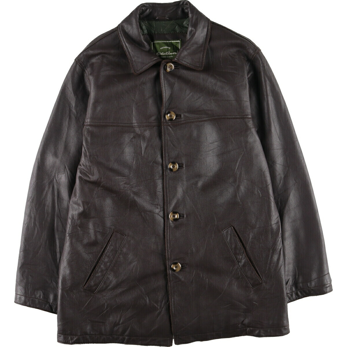 楽天市場】古着 エディーバウアー Eddie Bauer レザーカーコート