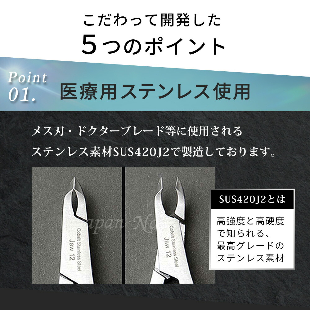 楽天市場】ネイルニッパー プロ用3.5mm刃先でダメージを残さず甘皮処理