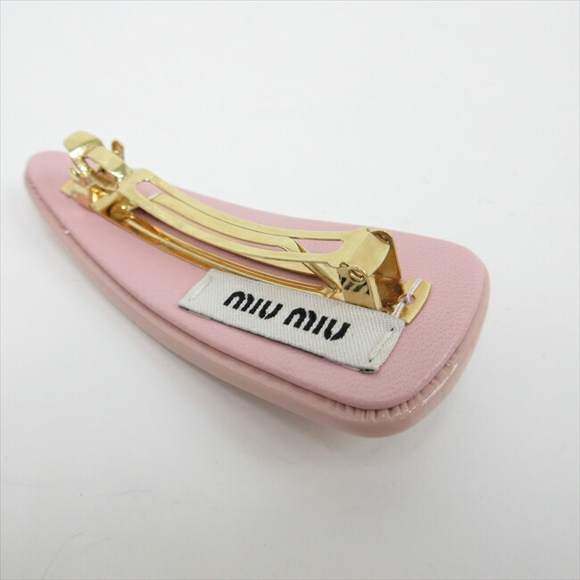 楽天市場】miumiu(ミュウミュウ) バレッタ ヘアクリップ ピンク ロゴ