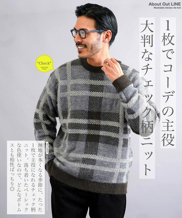楽天市場】【クーポン対象外】チェックニット モヘアニット ◇モヘア調