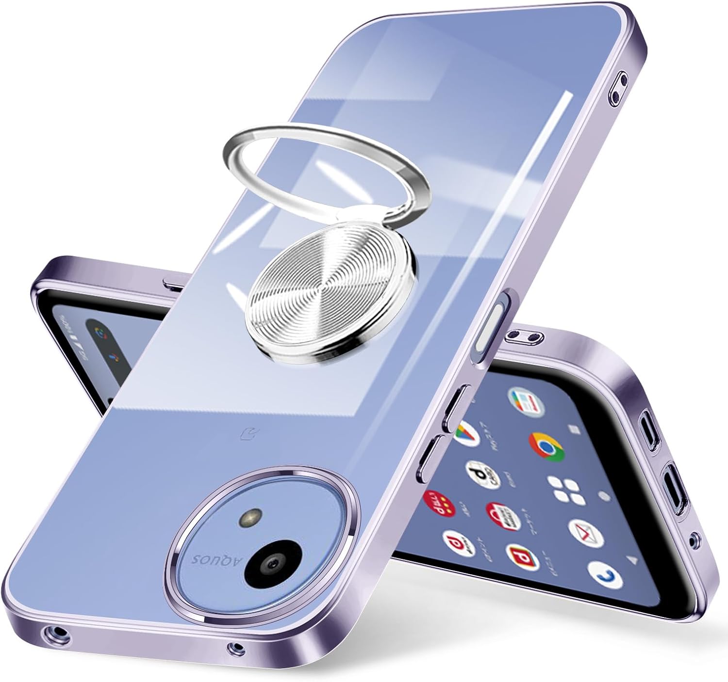 楽天市場】AQUOS Wish5 ケース リング付き 背面クリア SH-52E 耐衝撃