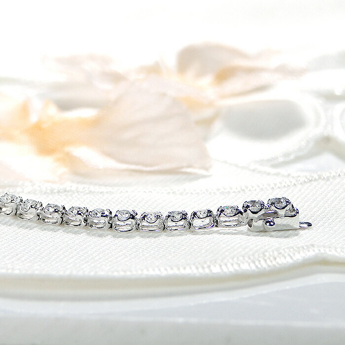 楽天市場】Pt950【2.0ct】豪華 ダイヤモンド テニス ブレスレット