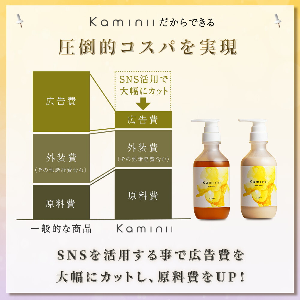 楽天市場】【 Kaminii 】 モイストリッチシャンプートリートメント
