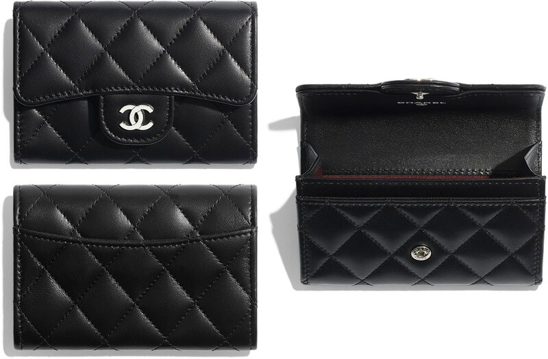 楽天市場】CHANEL シャネル 名刺入れブラック レッド スムース