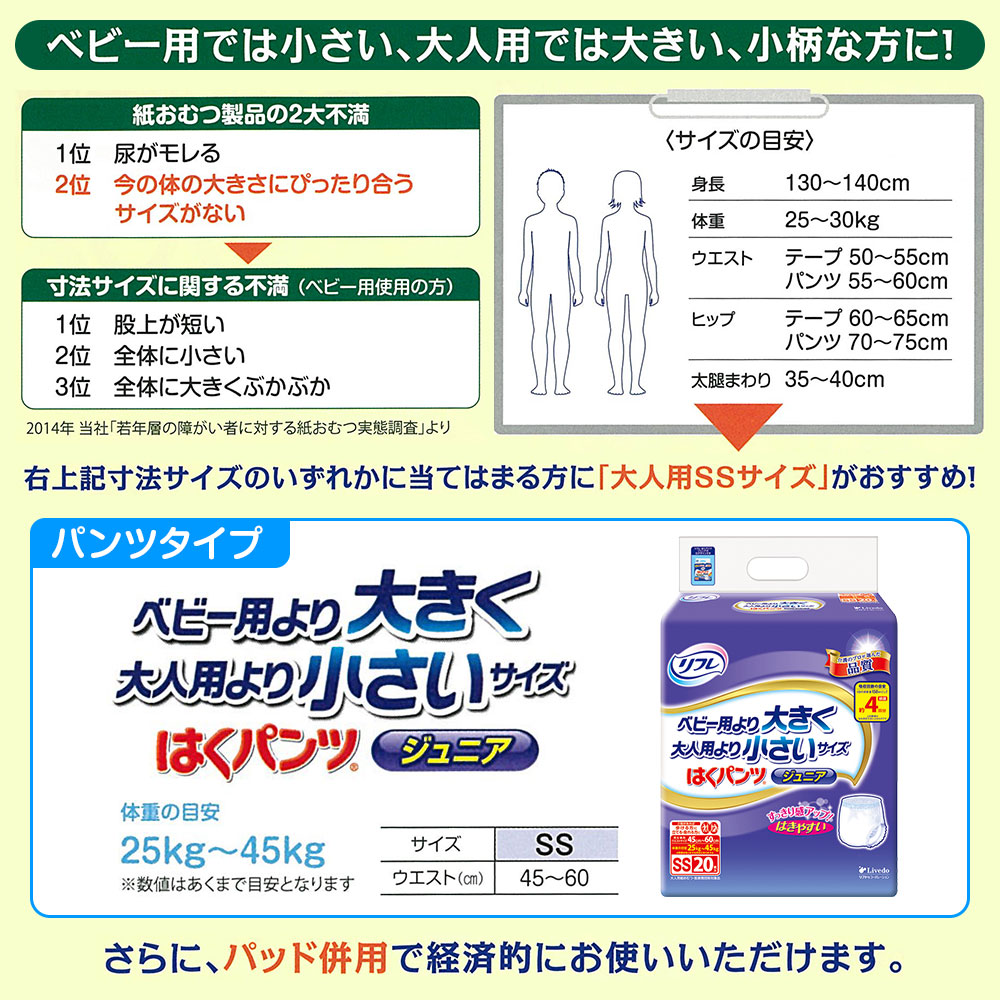 楽天市場】【当日発送】 リフレ 大人用紙おむつ はくパンツ ジュニア