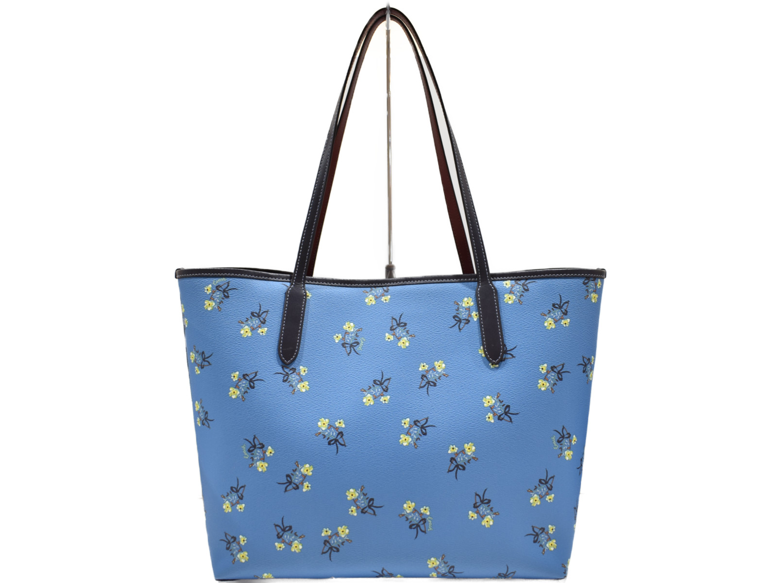 楽天市場】COACH トートバッグ C7273 レザー ブルー 花柄 レディース