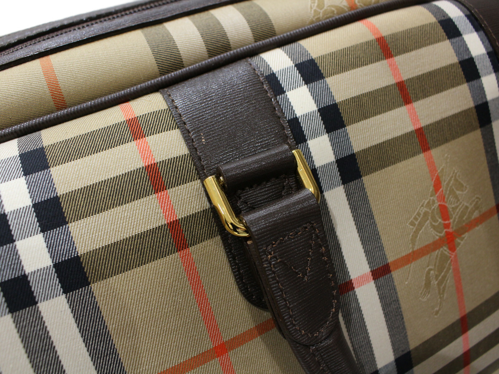 楽天市場】BURBERRY バーバリー ボストンバッグ ノバチェック ベージュ