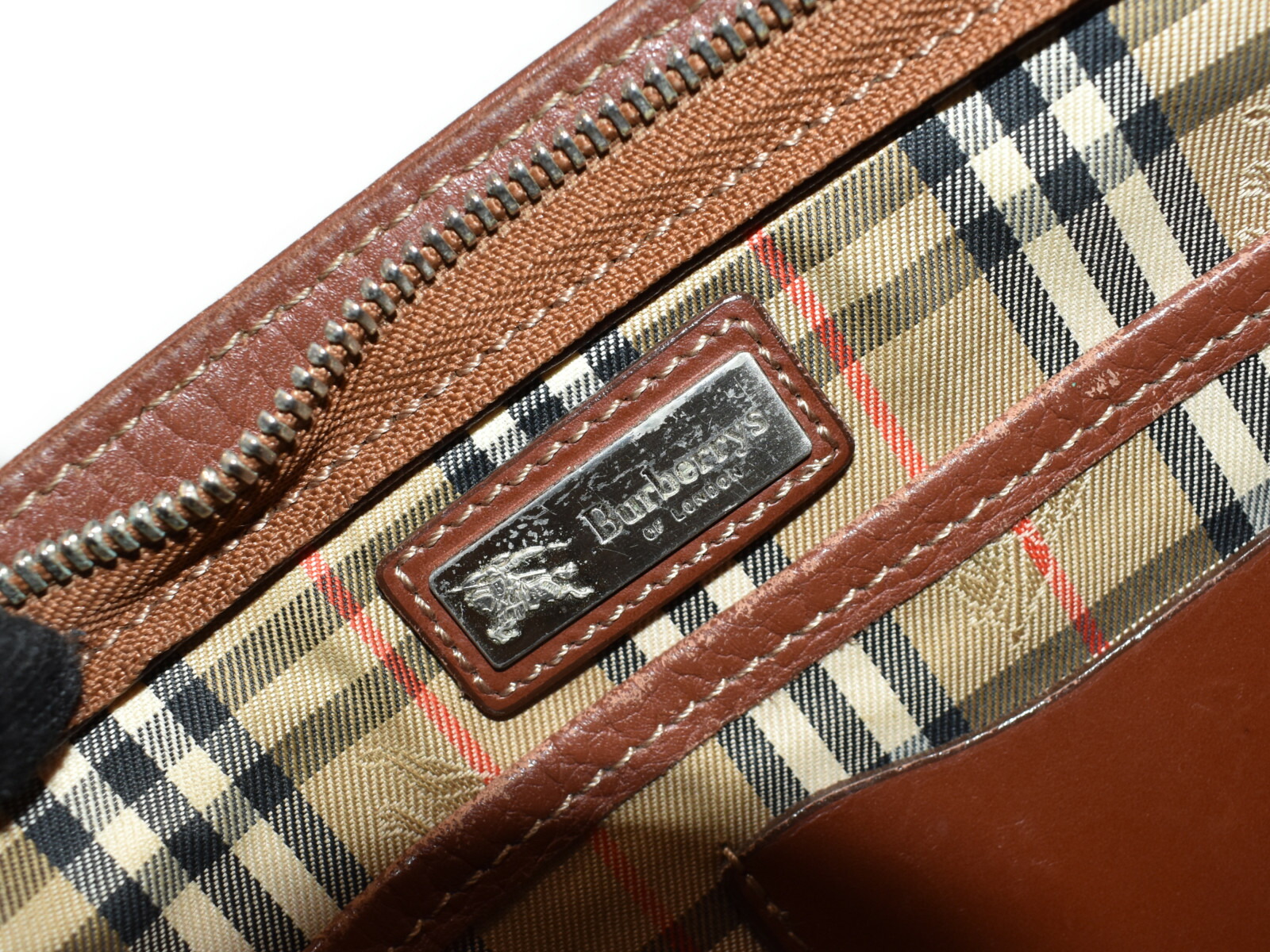 楽天市場】BURBERRY バーバリー セカンドバッグ レザー ブラウン