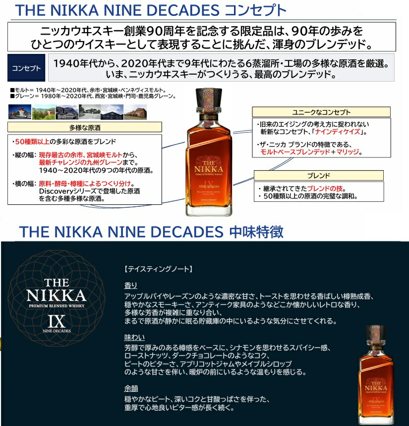 楽天市場】振込限定 送料無料 90周年記念 ニッカ ナイン ディケイズ