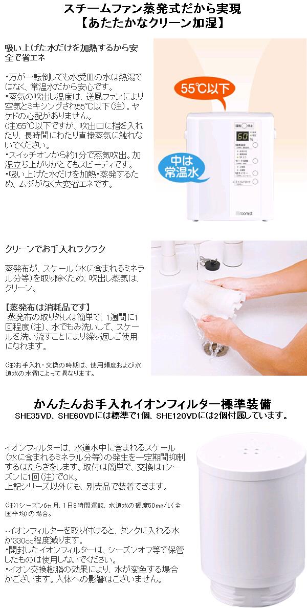 楽天市場】三菱重工冷熱 SHE120VD-W スチームファン蒸発式加湿器