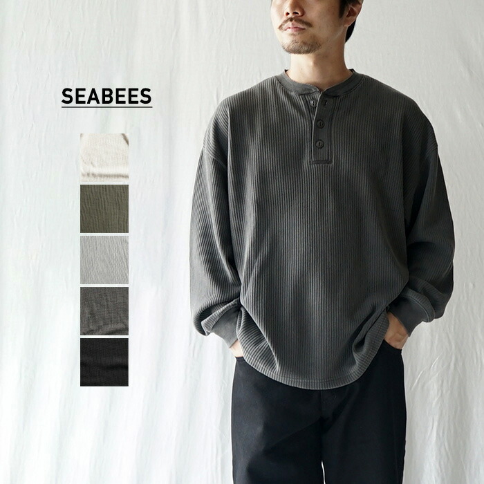 楽天市場】SEABEES シービーズ サーマル ロンT 長袖Tシャツ Henry neck