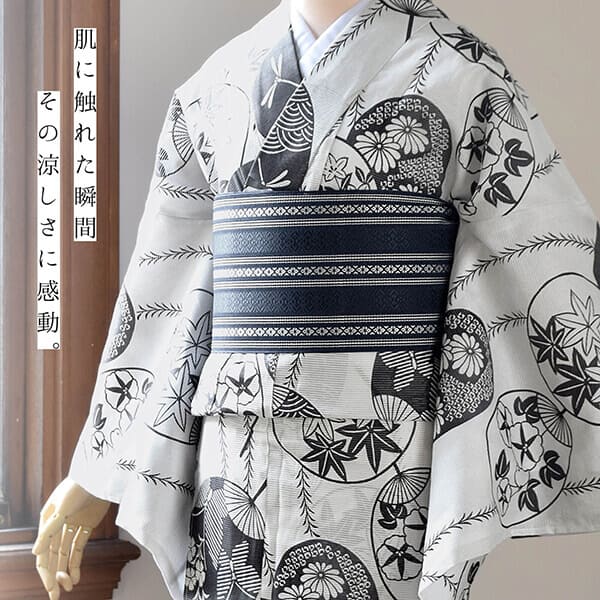 楽天市場】浴衣 レディース 単品 お仕立て上がり浴衣 綿絽浴衣「うちわ