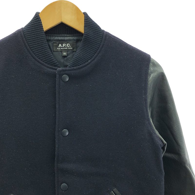 楽天市場】A.P.C. / アーペーセー | 袖レザー スタジャン ブルゾン