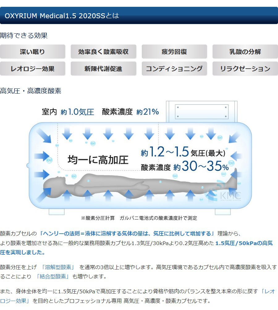 楽天市場】オキシリウム メディカル1.5 【1.5気圧】【OXYRIUM MEDICAL