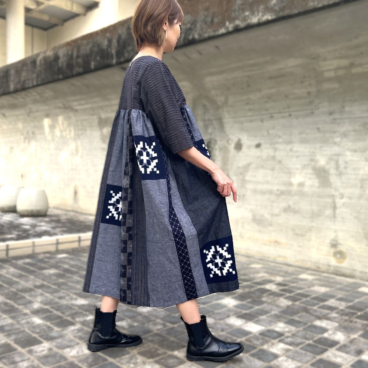 楽天市場】【久留米絣ギャザーワンピース】当店オリジナル創作服
