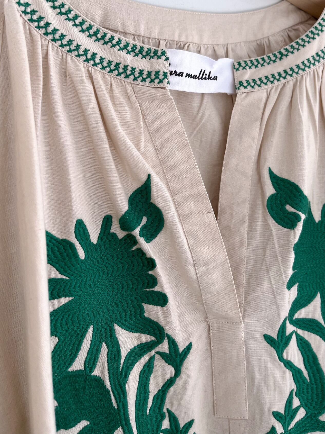 楽天市場】【Sara Mallika】 Cotton Linen Big Flower Emb Dress