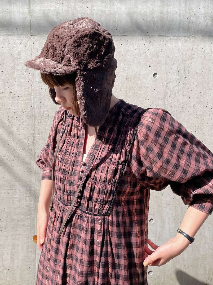 楽天市場】【Sara Mallika】 Cotton Check Shirring Long Dress