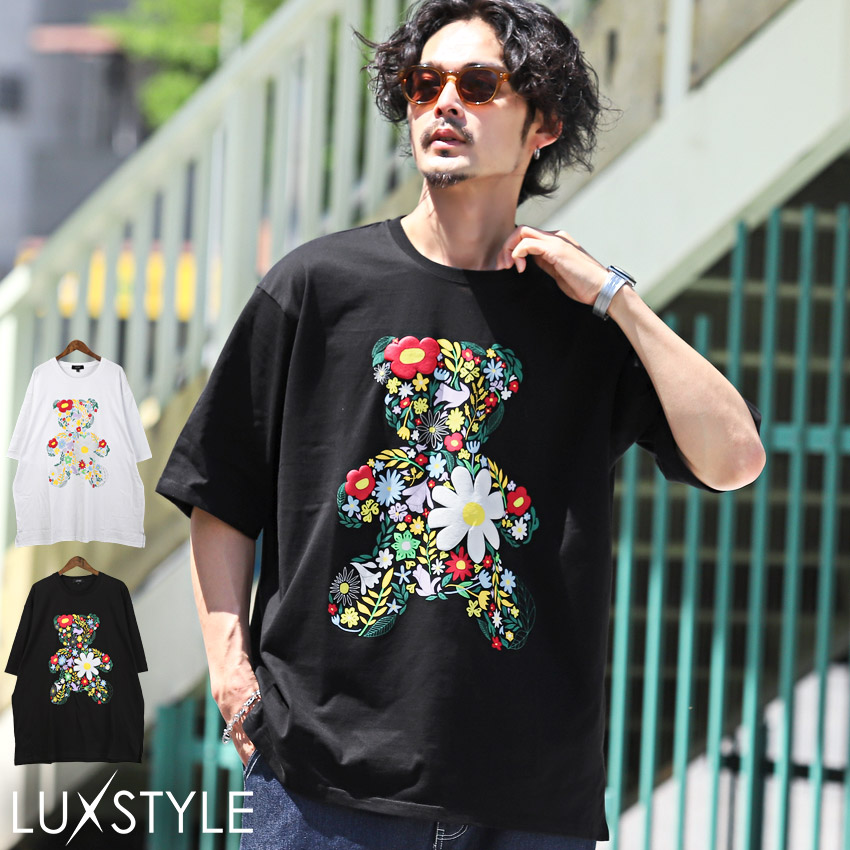 楽天市場】△送料無料△ Tシャツ メンズ 半袖 ベア フラワー プリント