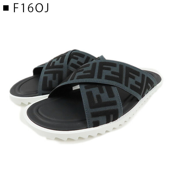 楽天市場】FENDI フェンディ FF Logo Cross Slider Slippers 7X1222