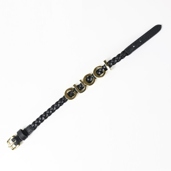 Gucci ブラックメタル ブレスレット サイズ18 GUCCI タグ ブレスレット