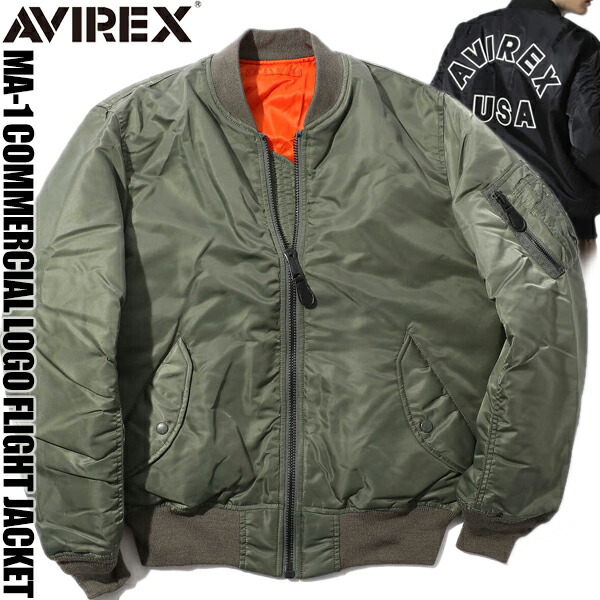 楽天市場】AVIREX MA-1 COMMERCIAL LOGOFLIGHT JACKET 6102171