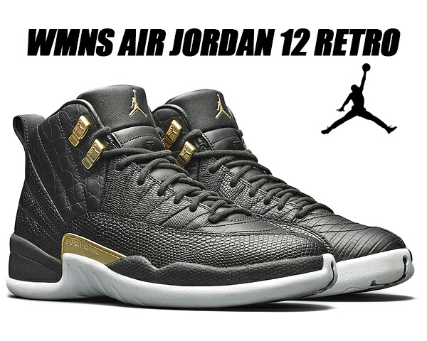楽天市場】NIKE WMNS AIR JORDAN 12 RETRO black/metallic gold-white