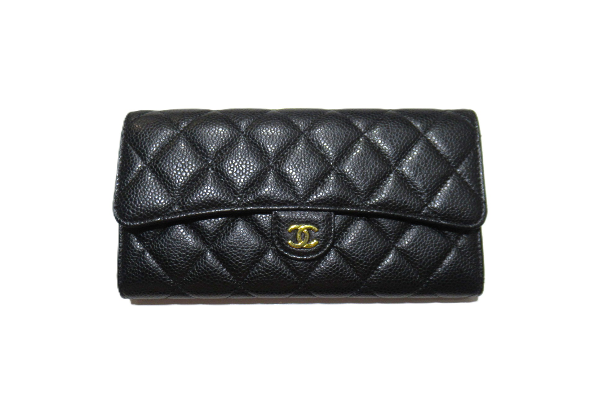 シャネル(CHANEL) キャビアスキン(Caviarskin) 中古 レディース長財布