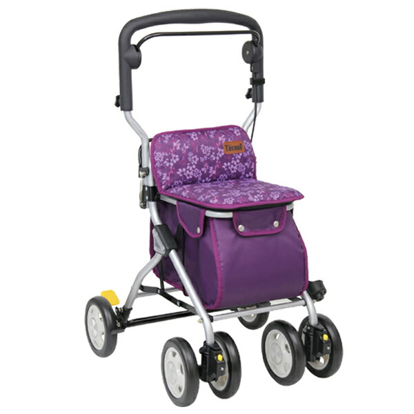 楽天市場】シルバーカー 花柄 ミドルタイプ アルミ製 （ カート 歩行器