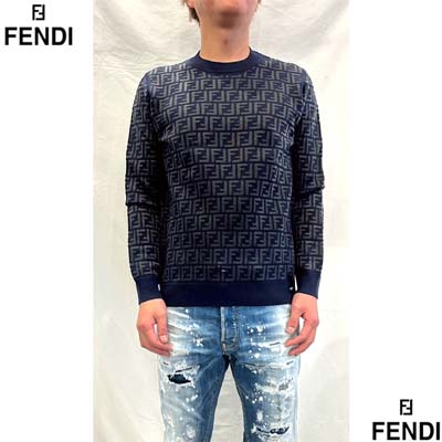 美品 FENDI FFロゴ 長袖トップス 総柄 ロゴ FENDI (フェンディ) FF柄