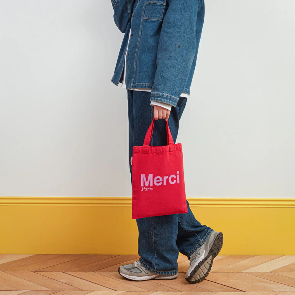 楽天市場】日本未発売【パリ直輸入】Merci cotton Tote Bag - Rouge