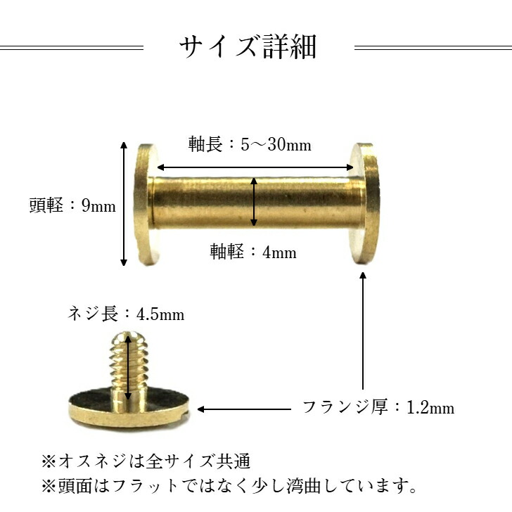 楽天市場】真鍮製 組ネジ 4mm径 5mm 7mm 8mm 10mm 15mm 20mm 25mm 30mm