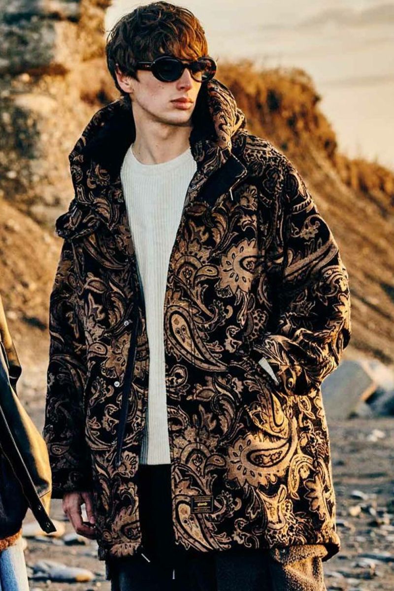 楽天市場】glamb (グラム) GB0323/JKT08 : Hi Neck Mods Coat Paisley