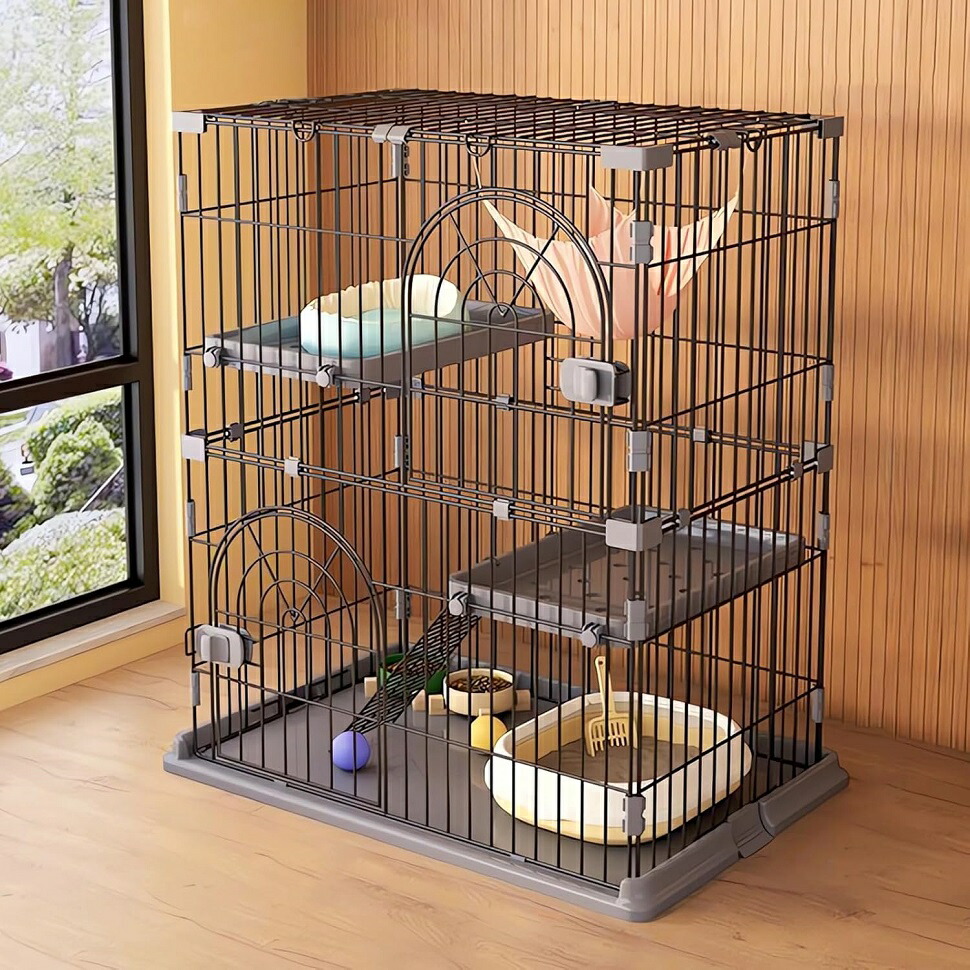 楽天市場】JPJieAnXin 猫ケージ キャットケージ 2段 スリム 大型猫用