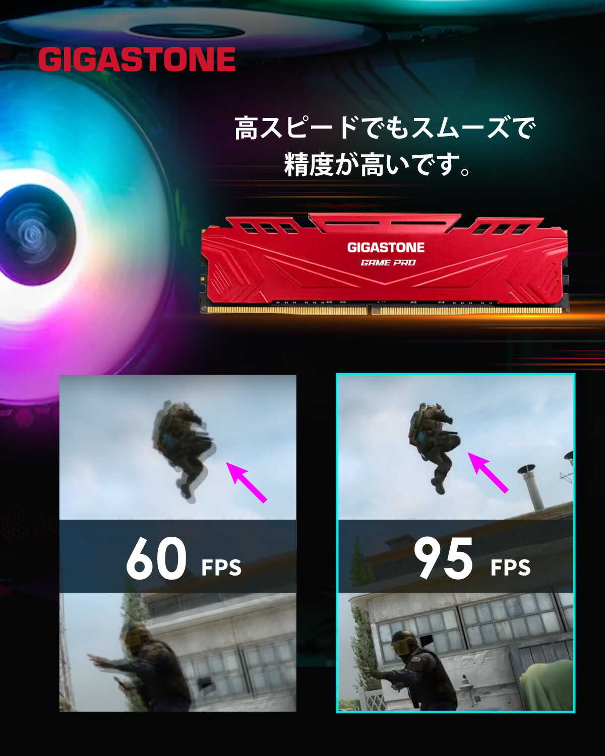 楽天市場】GIGASTONE デスクトップPC用メモリGame Pro 赤 Red DDR4
