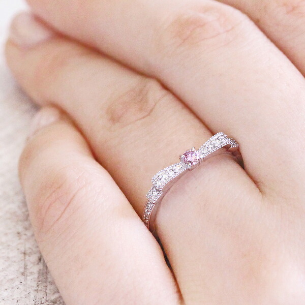 楽天市場】婚約指輪 天然ピンクダイヤモンド 0.088ct エンゲージリング