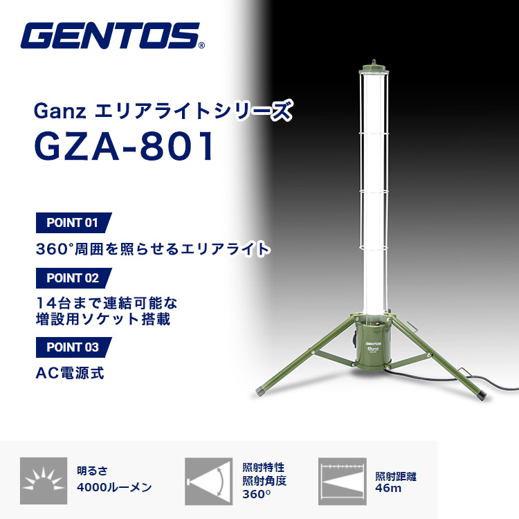 楽天市場】GENTOS ジェントス 360°エリアライト GZA-801 高輝度白色LED