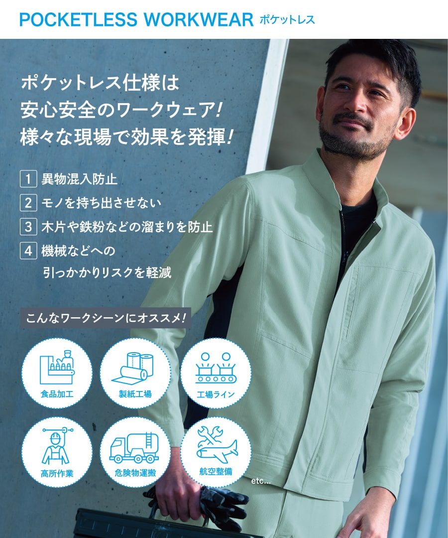 楽天市場】平日14時まで当日出荷 即納 ポケットレスブルゾン春夏用