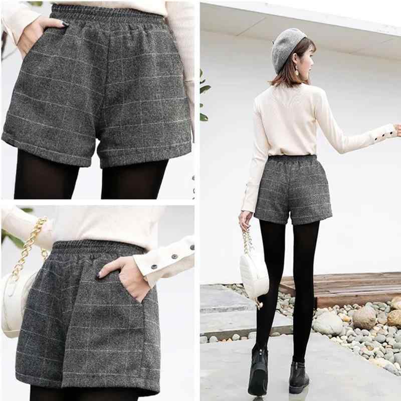 楽天市場】ショートパンツ レディース 秋冬 ウール ショート チェック