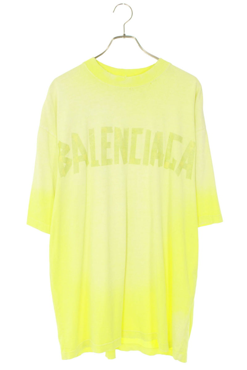 新品未使用】BALENCIAGA ロゴTシャツ 蛍光イエロー M タグ付き 楽天