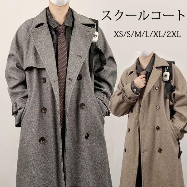 楽天市場】メンズ ロングコート トレンチコート ダブルボタン XS〜2XL