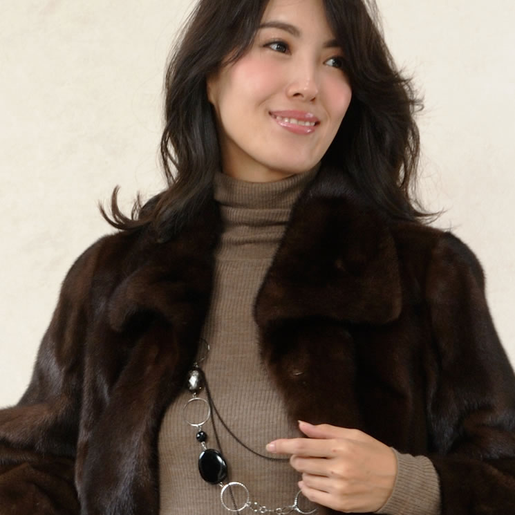 楽天市場】SAGA ダーク ミンク ファー ジャケット毛皮 ファー 女性用