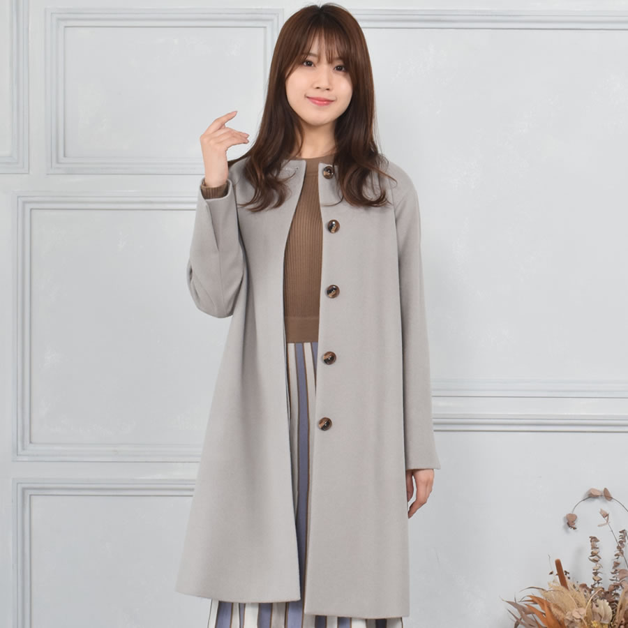 楽天市場】【3日 20時~30％OFFクーポン】ノーカラーコート カシミヤ
