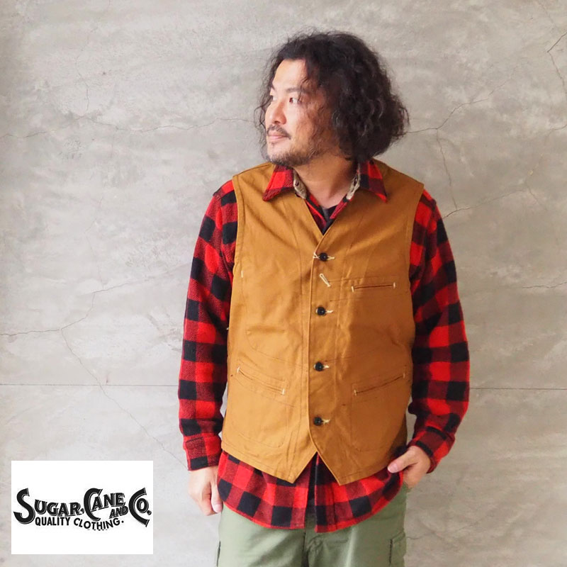 楽天市場】SUGAR CANE シュガーケーン ベスト 13oz.BROWN DUCK WORK