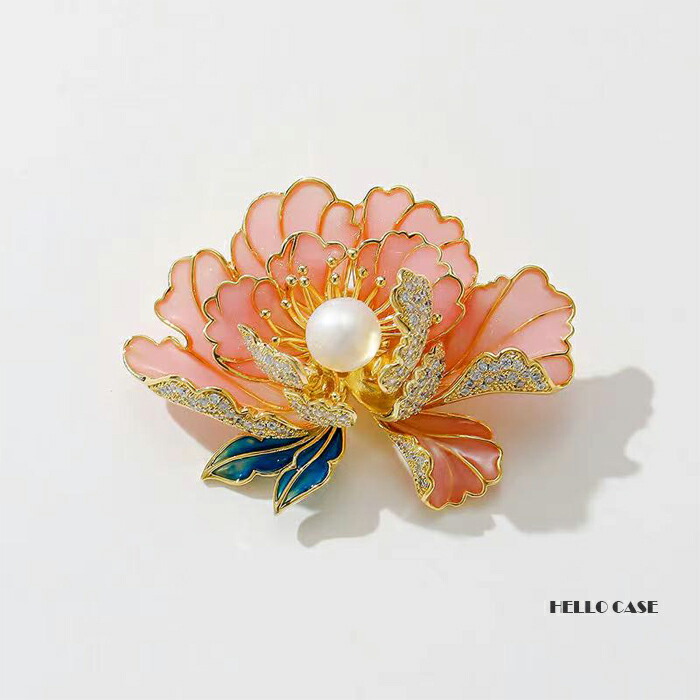 楽天市場】豪華なエナメル加工 ブローチ ファッション 牡丹の花
