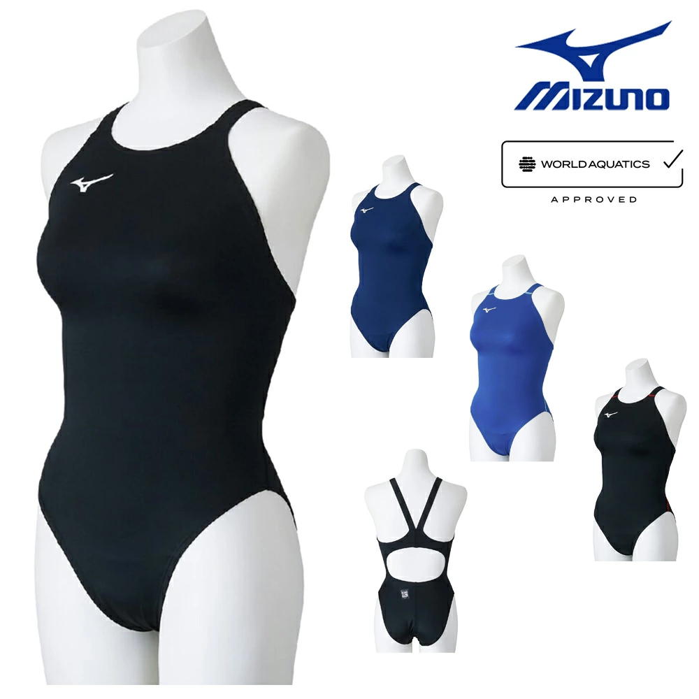 美品⭐︎Mizuno 競泳水着 ライトブルー/ブラック②Ｍ STREAM ACE】競泳用ローカット(マスターズバック)|N2MA2740|競泳水着